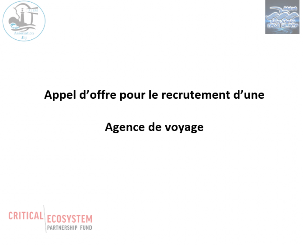 Appel d’offre pour le recrutement d’une Agence de voyage 