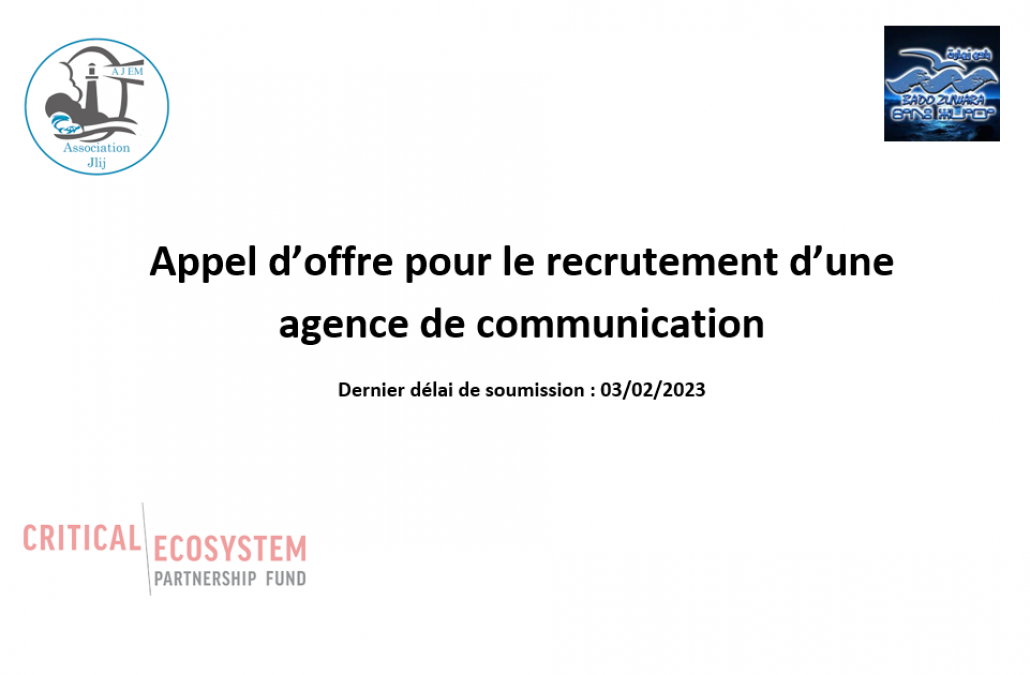 Appel d’offre pour le recrutement d’une Agence de Communication